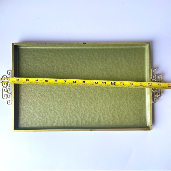 KYES Accents Vintage Mcm Midcentury Modern Moire Glaze Kyes Olive Green Serving Tray Poshmark